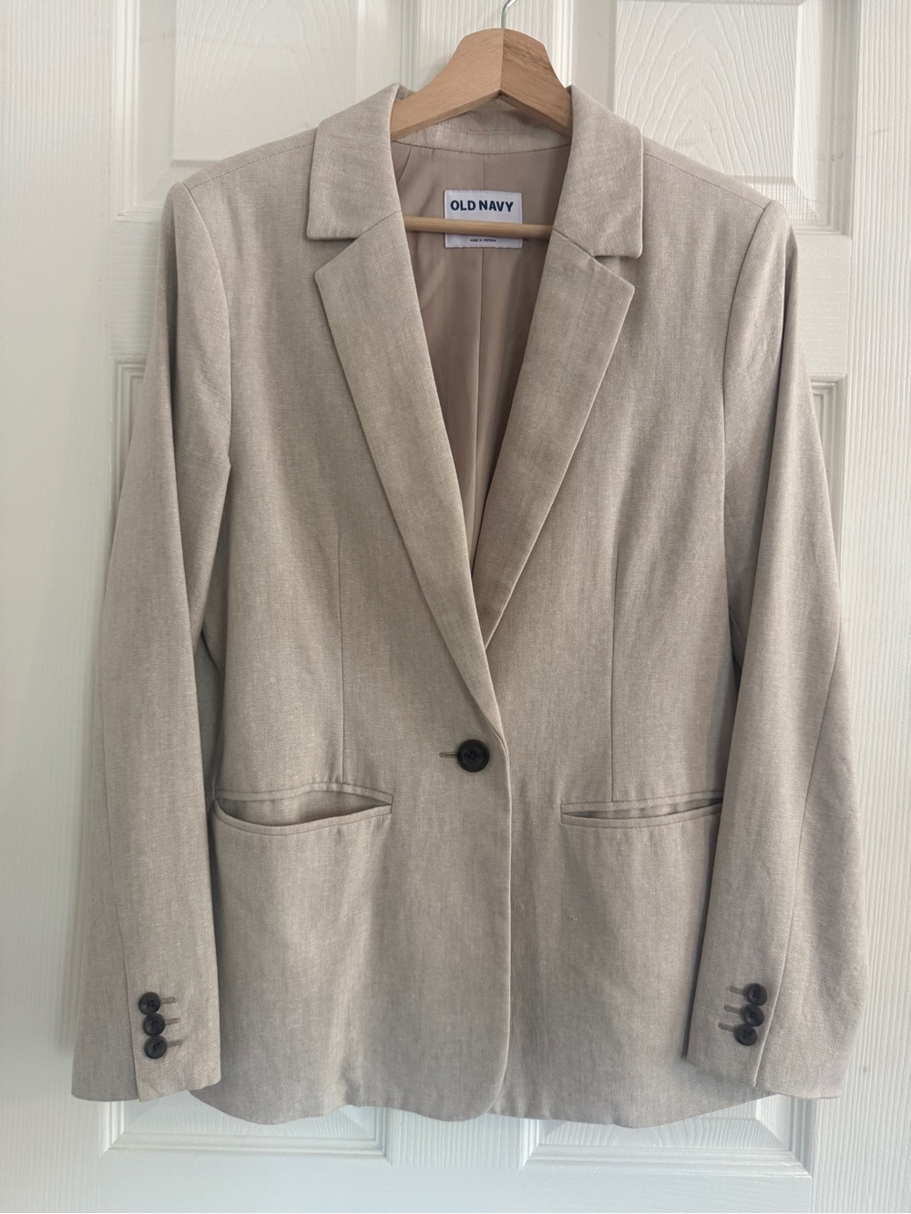 Old Navy Light Beige Single-Button Women's Blazer